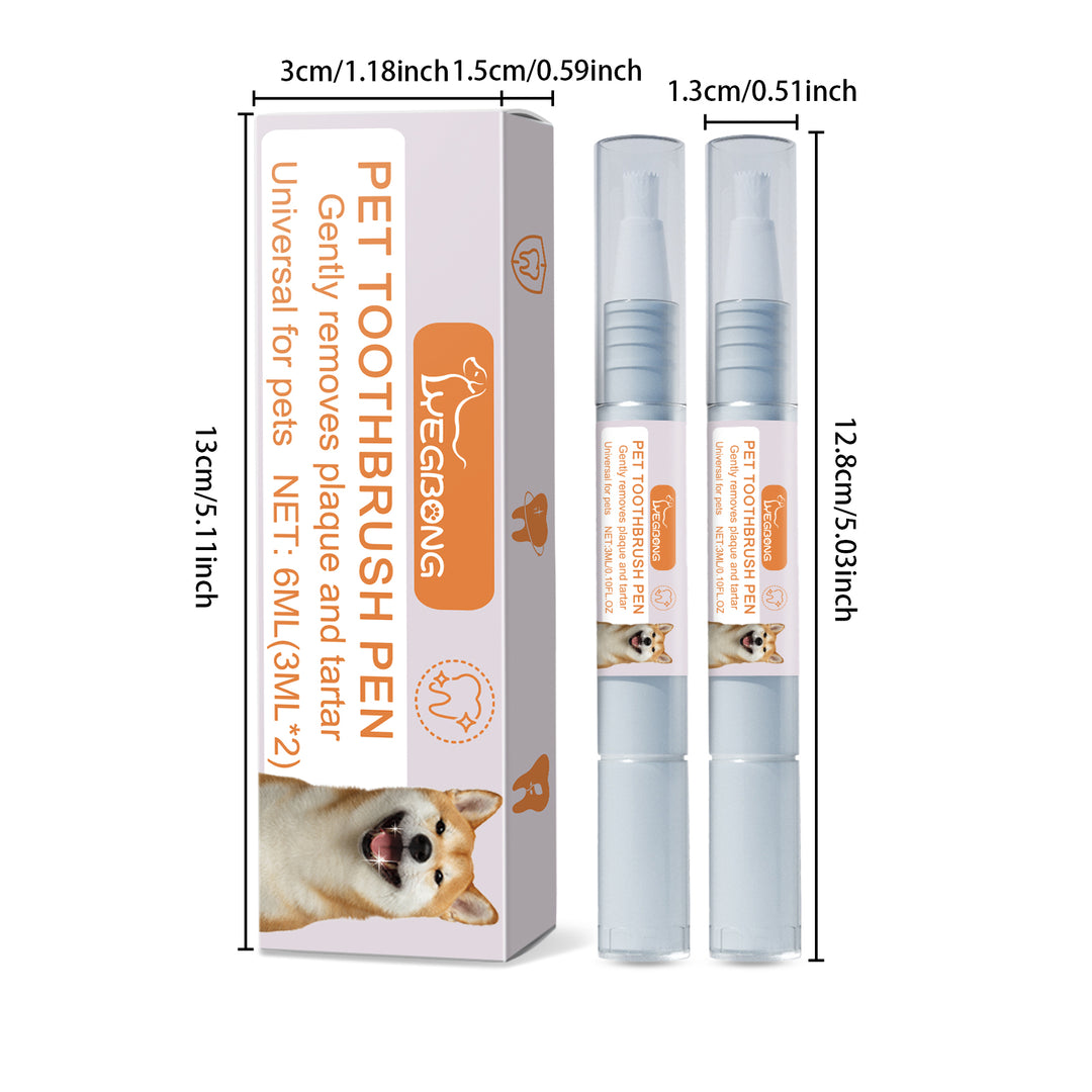 KOLUSE 2PIECES Pet Toothbrush Pen Effectively Clean Tartar