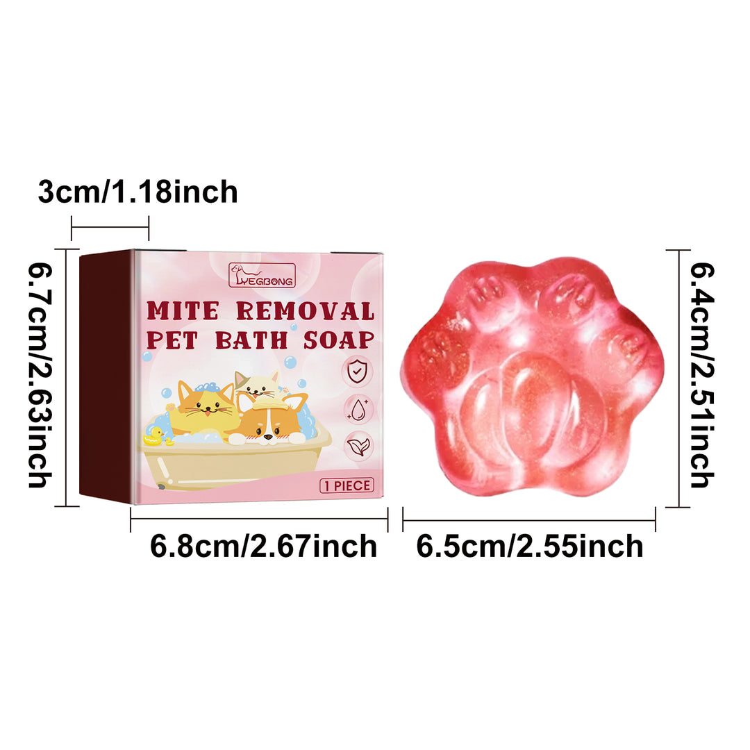 KOLUSE 1Pieces Mite Removal Pet Bath Soap Effectively Remove Stainson Pets