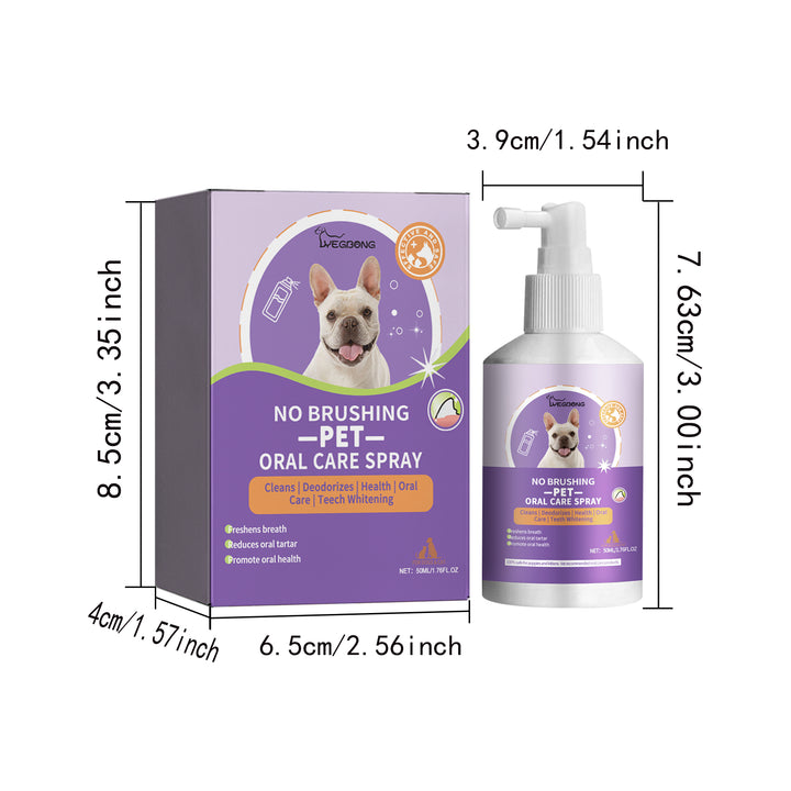 KOLUSE 50ML/1.76FL.OZ No Brushing Pet Oral Care Spray Pet Teeth Cleaning Spray