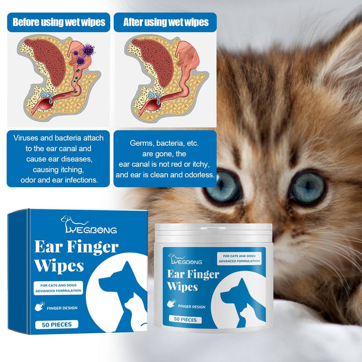 KOLUSE Ear Finger Wipes Ear Finger Wipes For Dogs Pet Ear Wipes