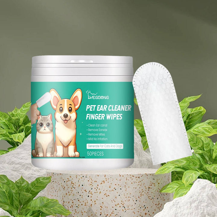 KOLUSE Pet Ear Cleaner Finger Wipes Multipurpose Pet Cleaning Wipes